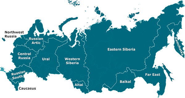 Russia Far East Region Map